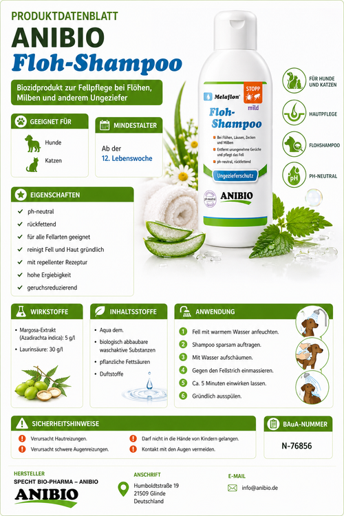 ANIBIO Floh-Shampoo für Hunde und Katzen