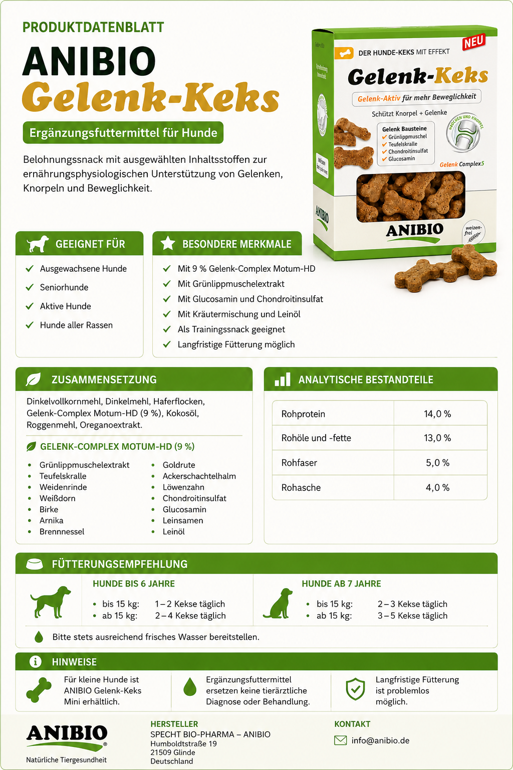ANIBIO Gelenk-Keks für Hunde